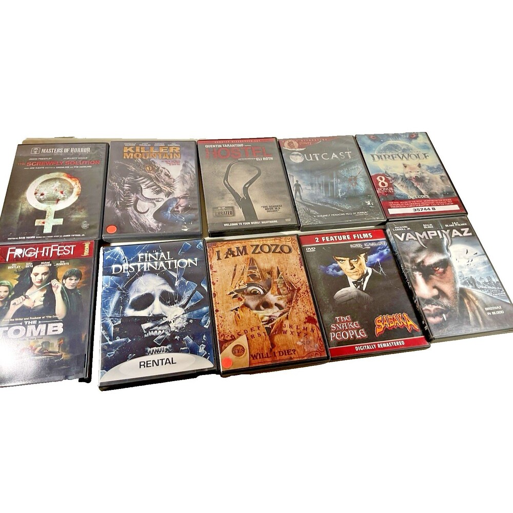 Horror DVD Bundle Lot Of 10 Movies - Nice Collection of DVDs Scary Thriller EUC